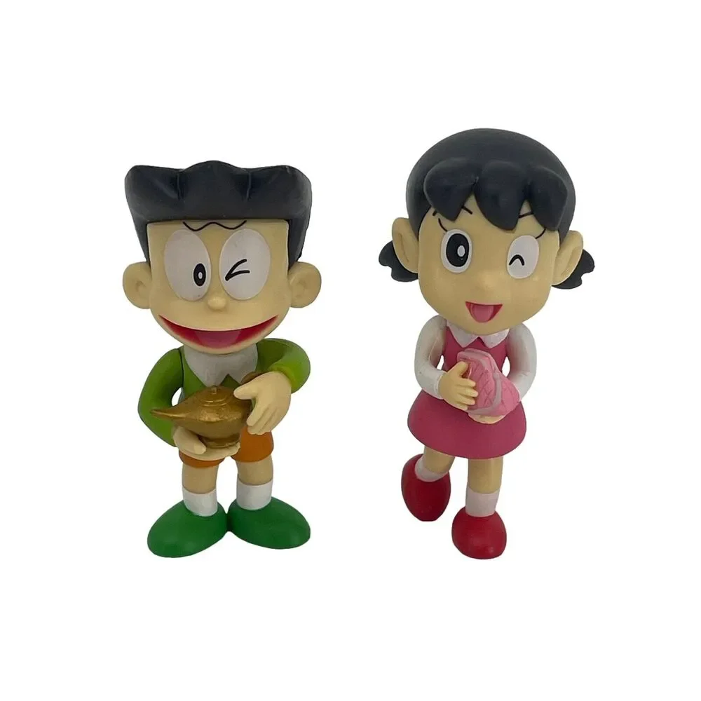 Lot of 2 Doraemon Figures Fujiko Shizuka & Suneo Japanese Manga Figurines